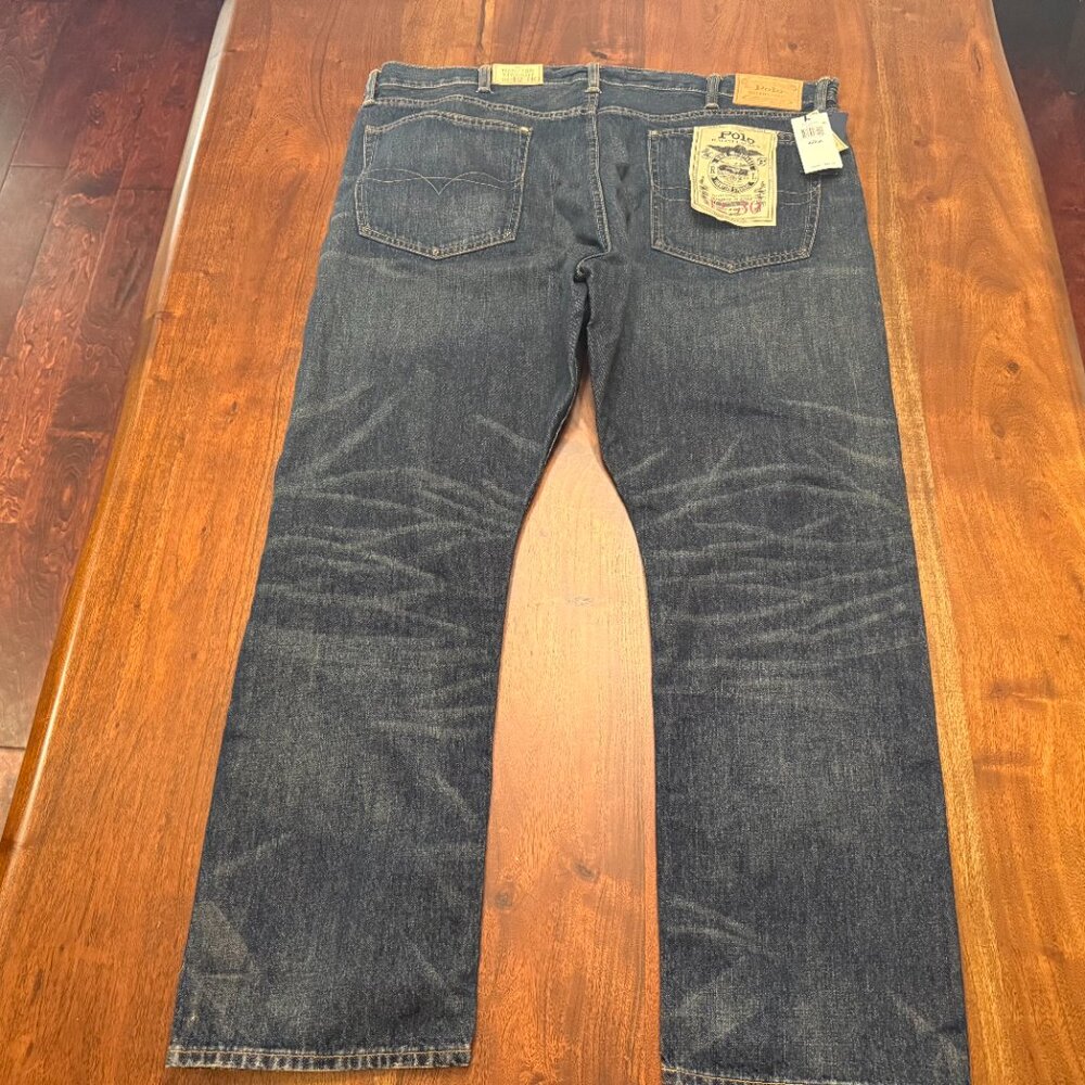 42x30 Dark Polo Ralph Lauren Hampton Straight Jean - Picture 2 of 3